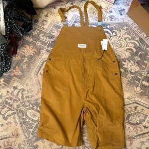 Honor the Gift Los Angeles Tan Overall shorts with Silver Buckles